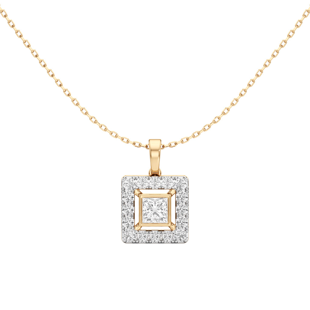 Alyndra 1.50Ct Princess Cut Halo Pendant