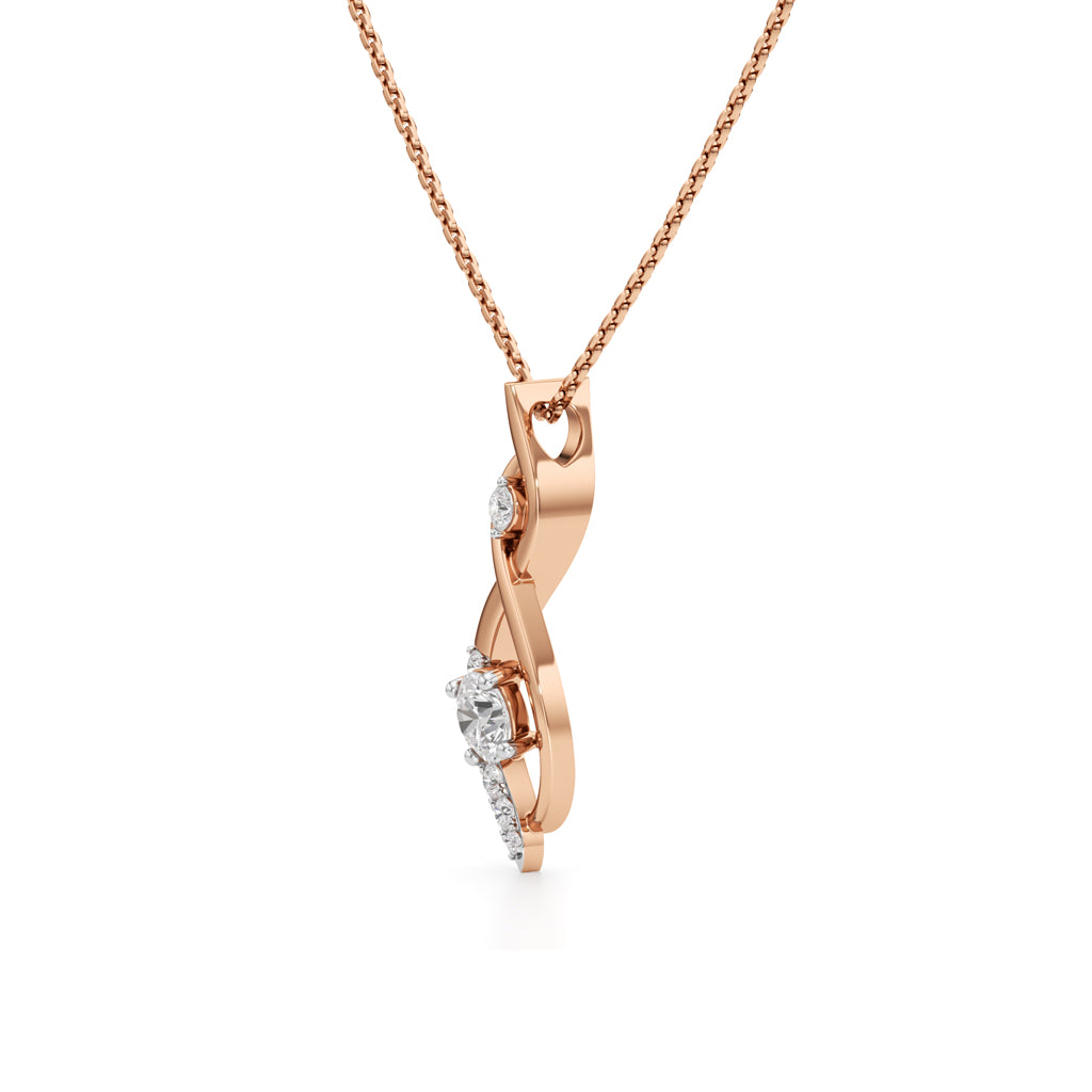 Celestia Curve Diamond Pendant Necklace