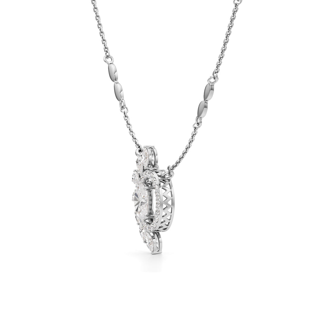 Celestia Bloom Diamond Pendant Necklace