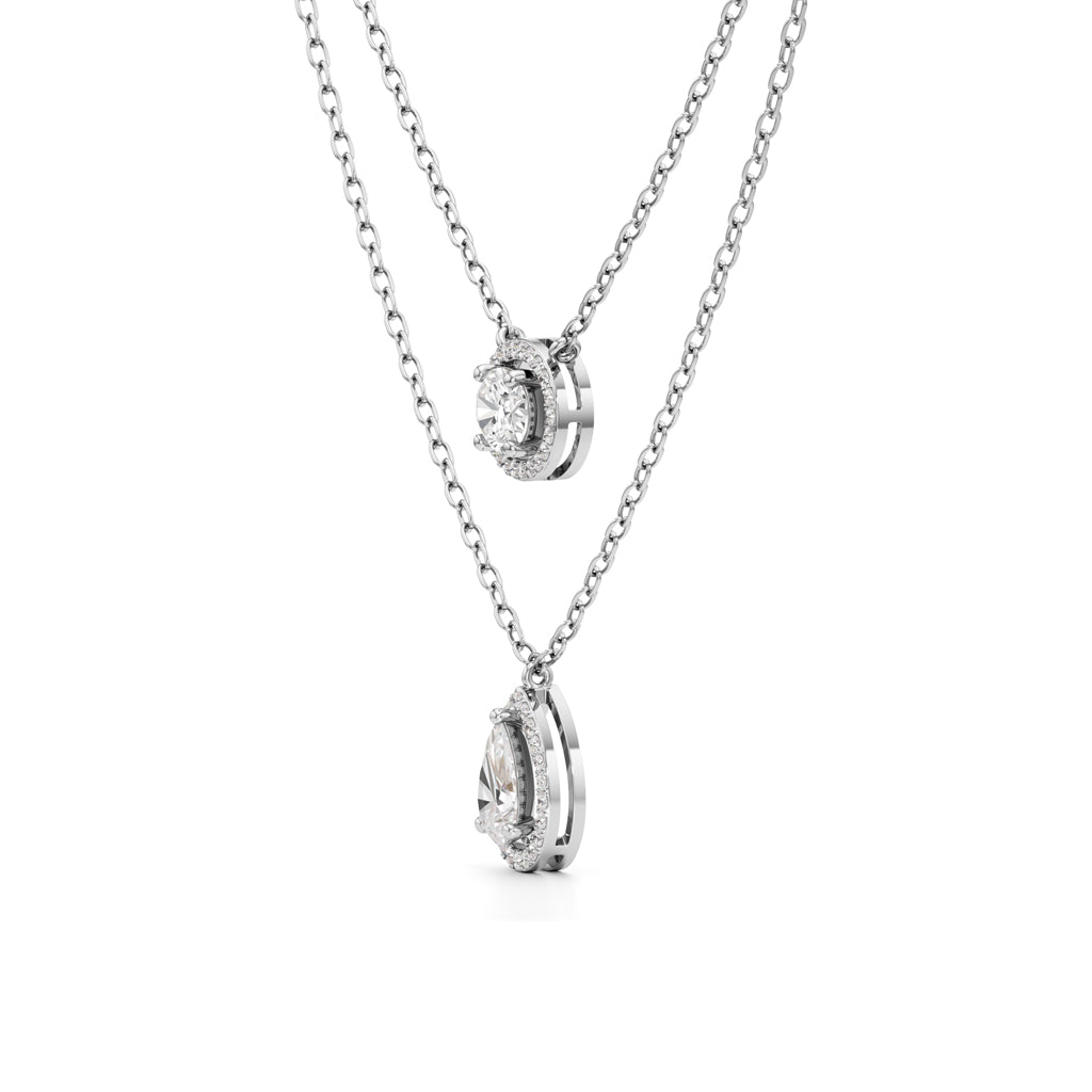 Regalia Dual Halo Diamond Necklace Set