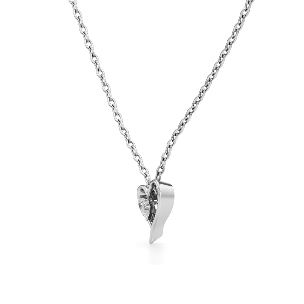 Amora Heart Solitaire Diamond Pendant