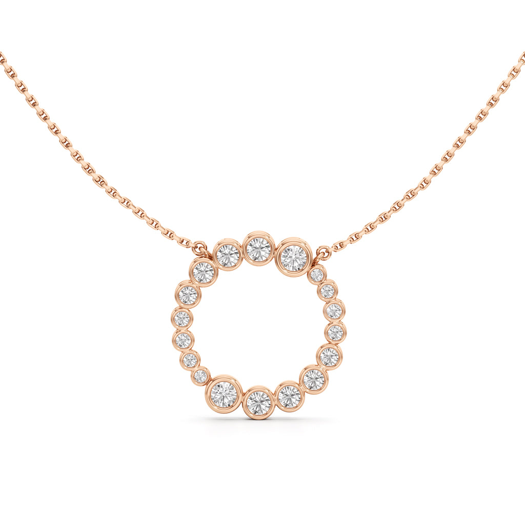 Celestia Halo Circle Pendant Necklace