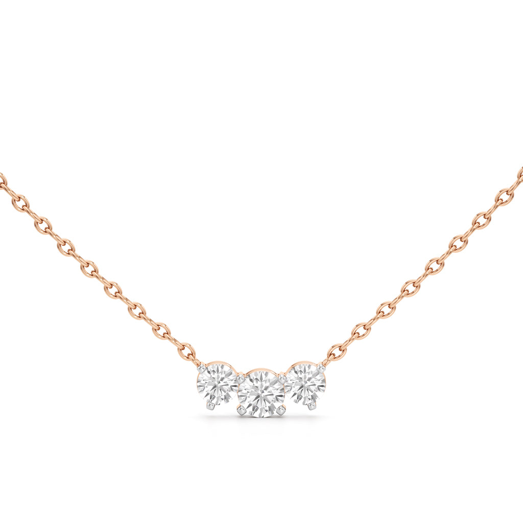 Trinity Sparkle Three-Stone Diamond Necklace