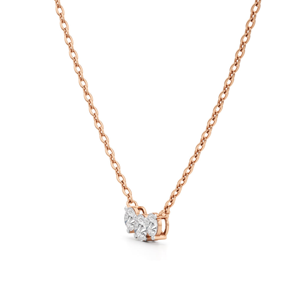 Trinity Sparkle Three-Stone Diamond Necklace