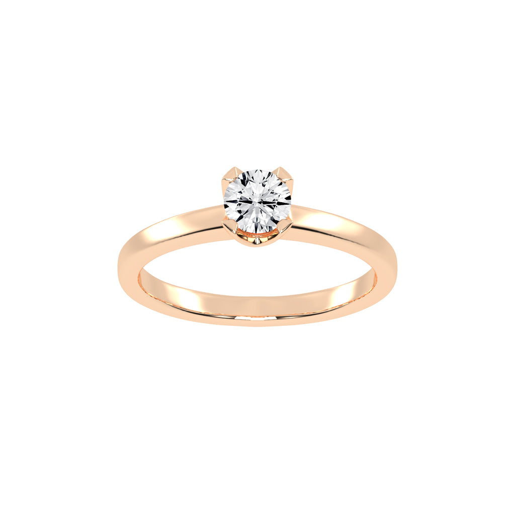 Solance 0.50Ct Channel Set Solitaire Lab Diamond Ring