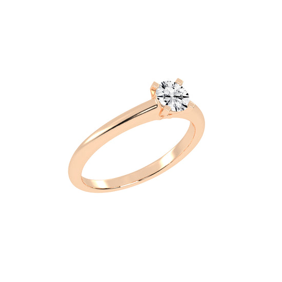 Solirra 0.50Ct Tab Prong Round Cut Solitaire Lab Diamond Ring