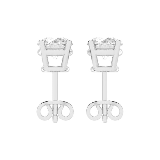 2Ct Round Shape Yellow Gold Solitaire Studs Earrings