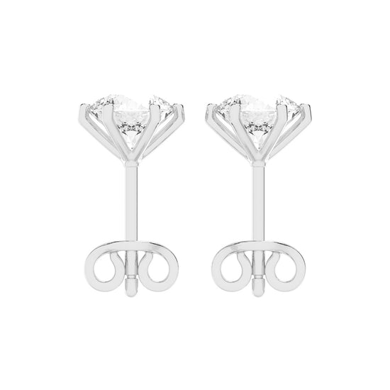 2Ct Round Shape Yellow Gold Solitaire Studs Earrings