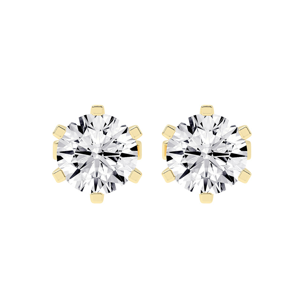2Ct Round Shape Rose Gold Solitaire Studs Earrings