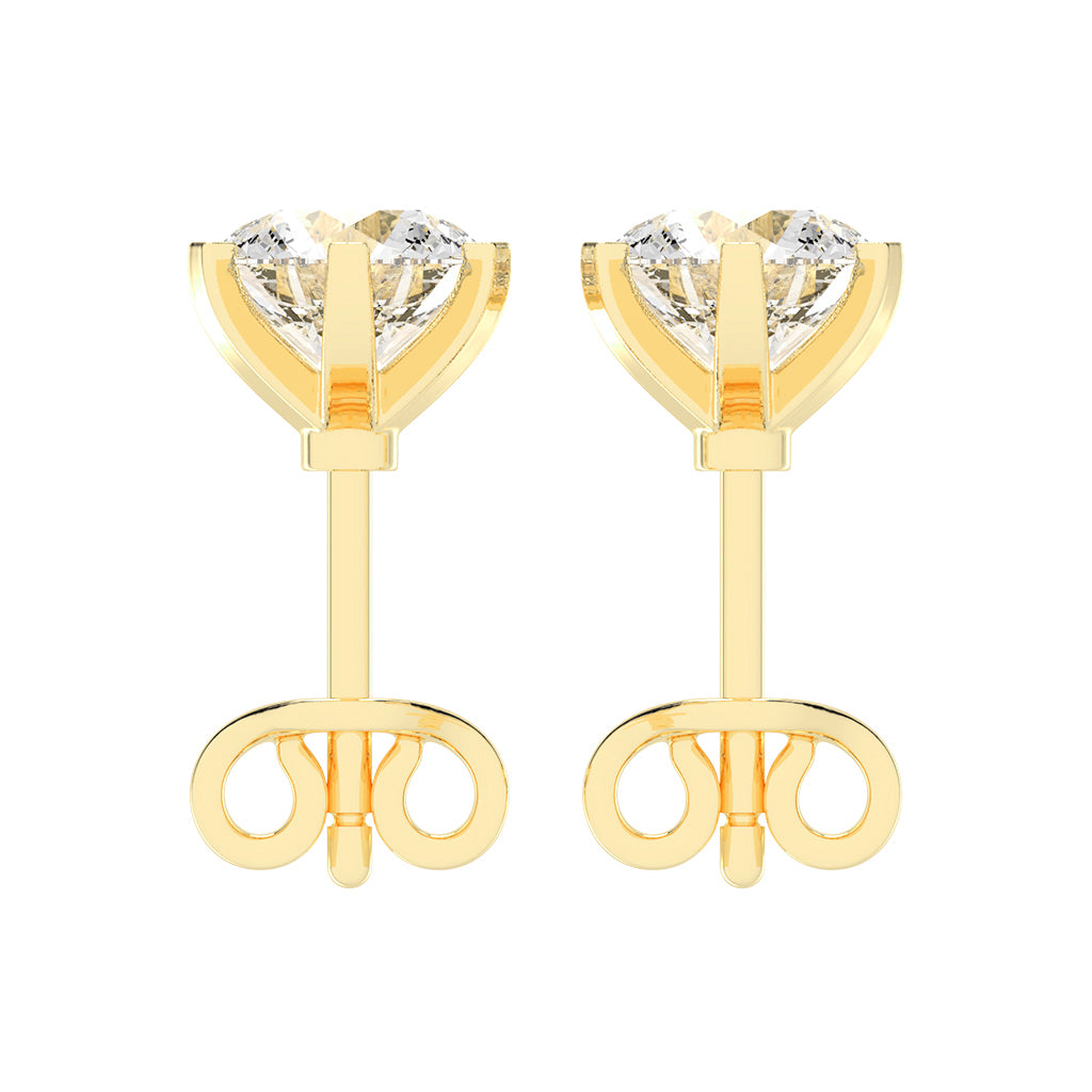 2Ct Round Shape Rose Gold Solitaire Studs Earrings