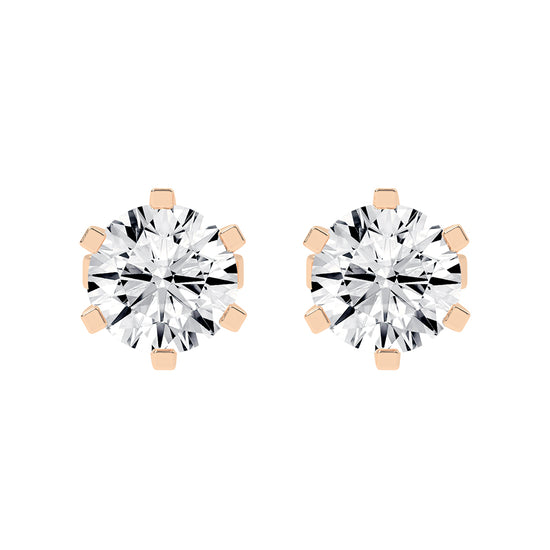 2Ct Round Shape Yellow Gold Solitaire Studs Earrings
