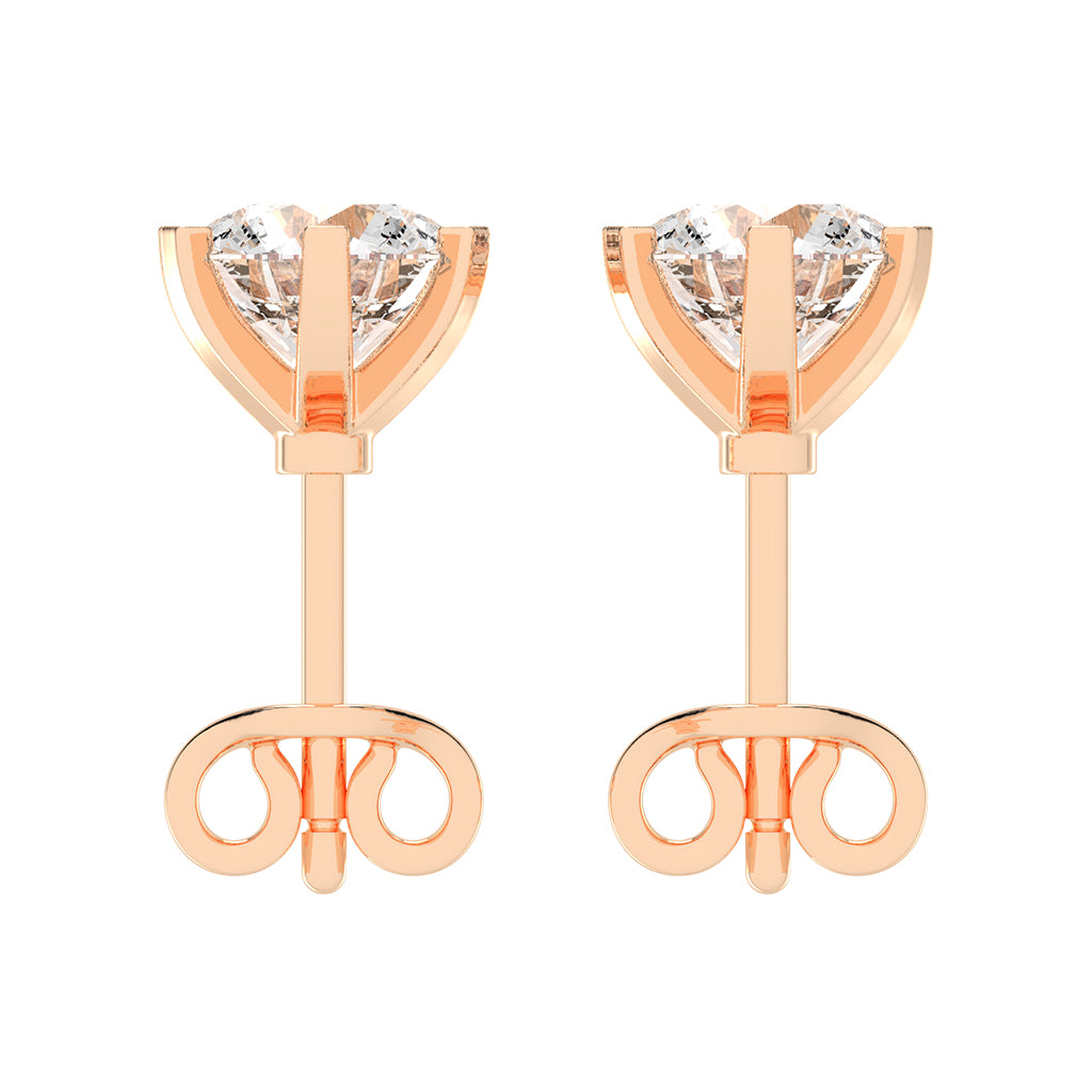 2Ct Round Shape Yellow Gold Solitaire Studs Earrings