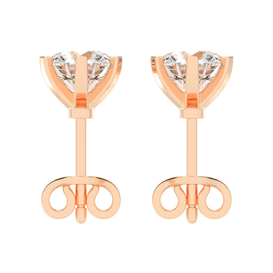 2Ct Round Shape Yellow Gold Solitaire Studs Earrings