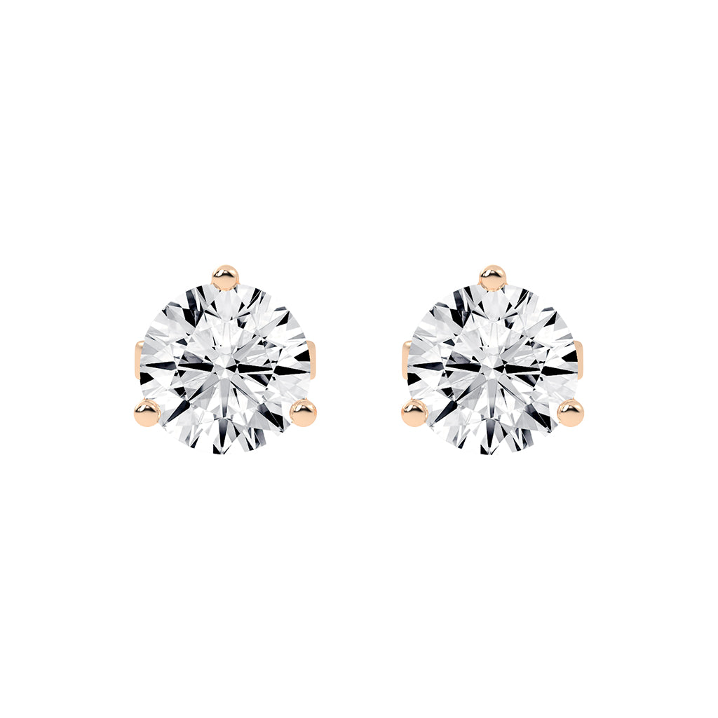 1.25Ct Round Shape Gold Solitaire Studs Earrings