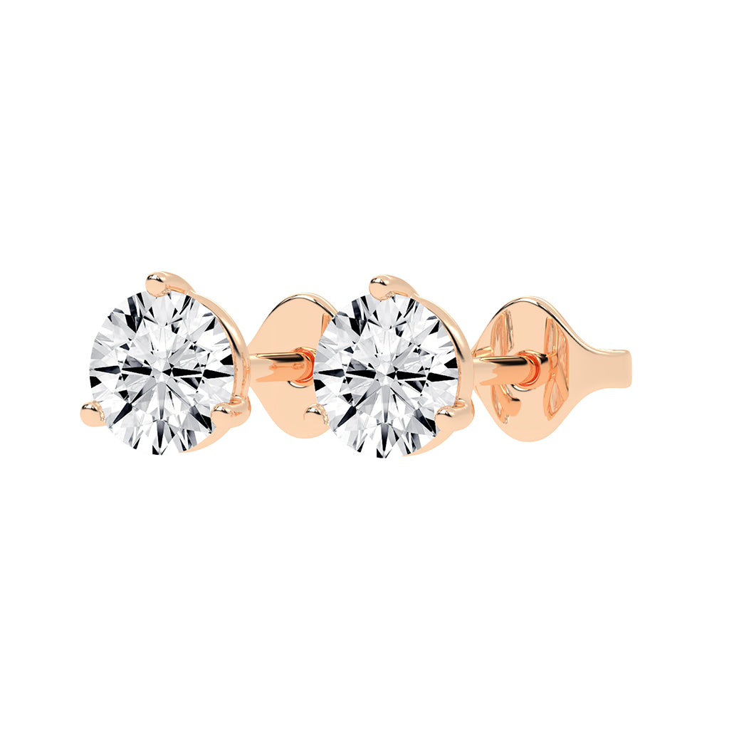 1.25Ct Round Shape Gold Solitaire Studs Earrings