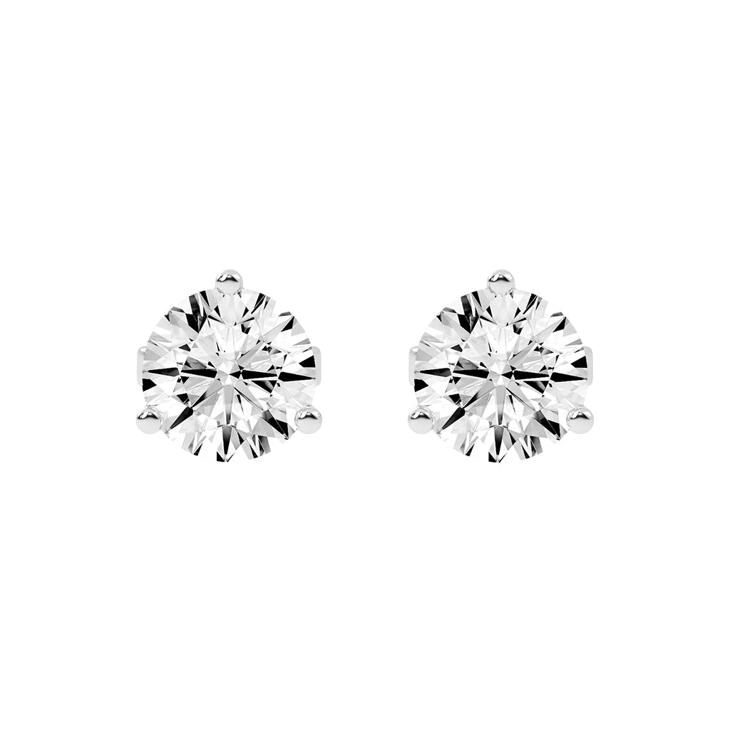 1.25Ct Round Shape Gold Solitaire Studs Earrings