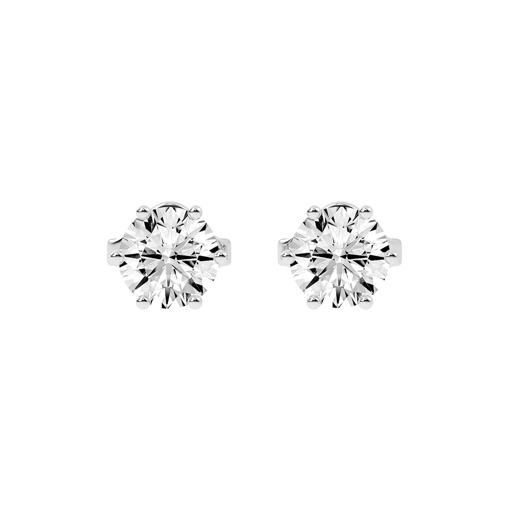 1.25Ct Round Shape Yellow Gold Solitaire Studs Earrings