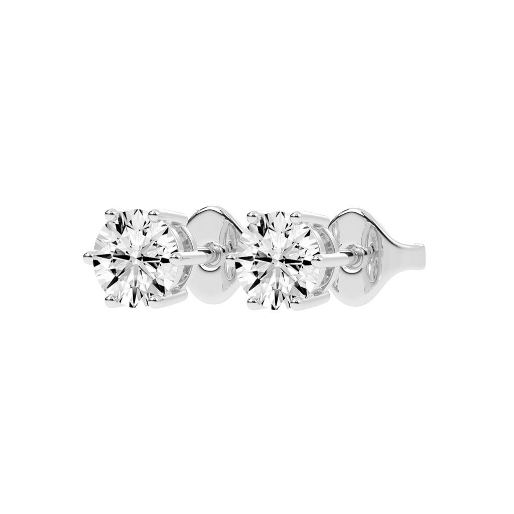 1.25Ct Round Shape Yellow Gold Solitaire Studs Earrings