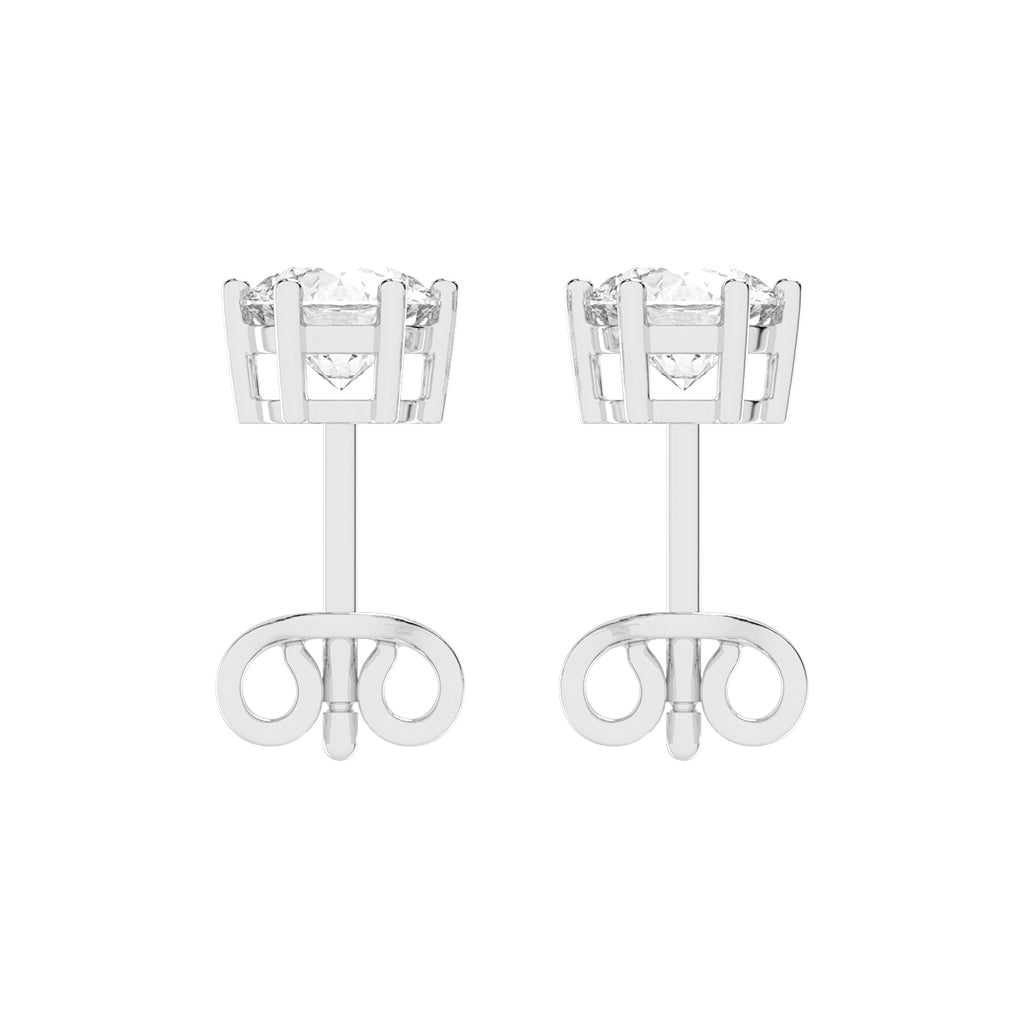 1.25Ct Round Shape Yellow Gold Solitaire Studs Earrings