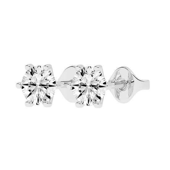1.25Ct Round Shape Gold Solitaire Studs Earrings