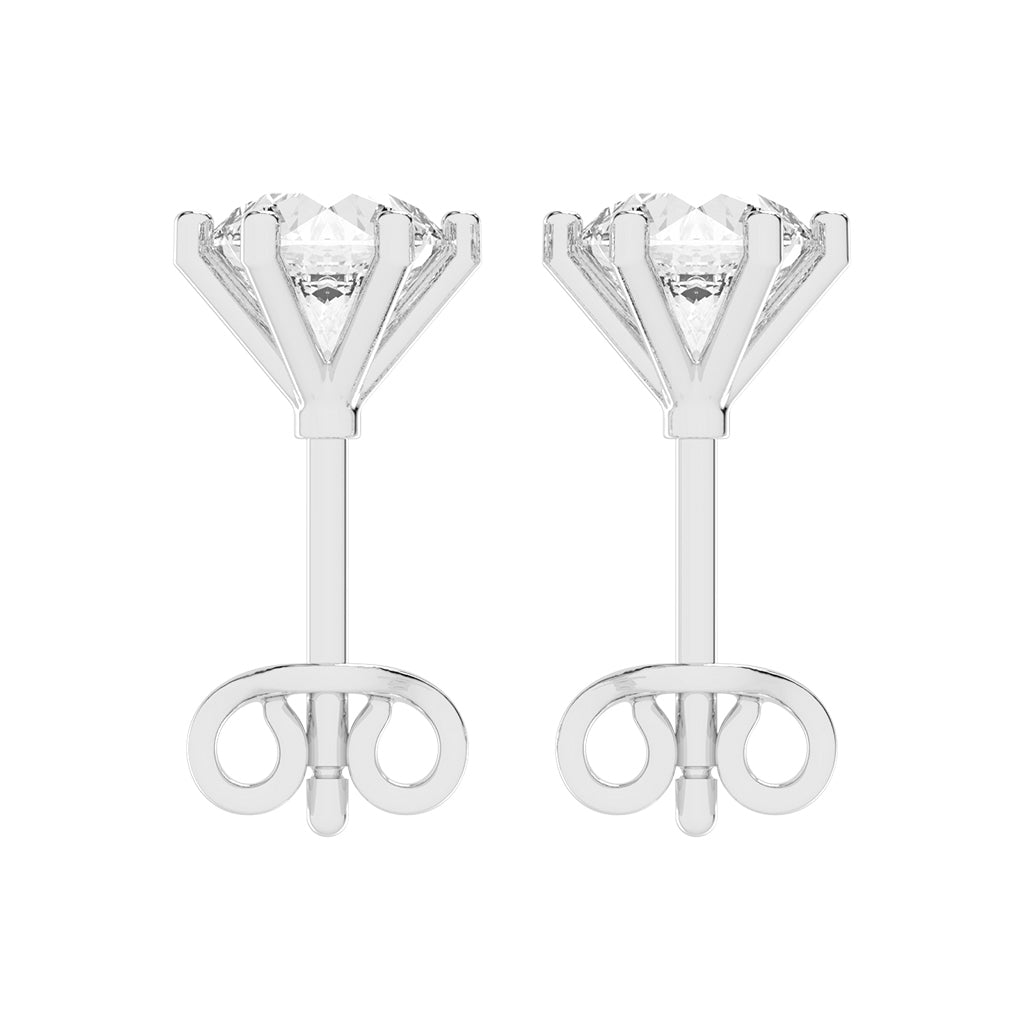 1.25Ct Round Shape Gold Solitaire Studs Earrings