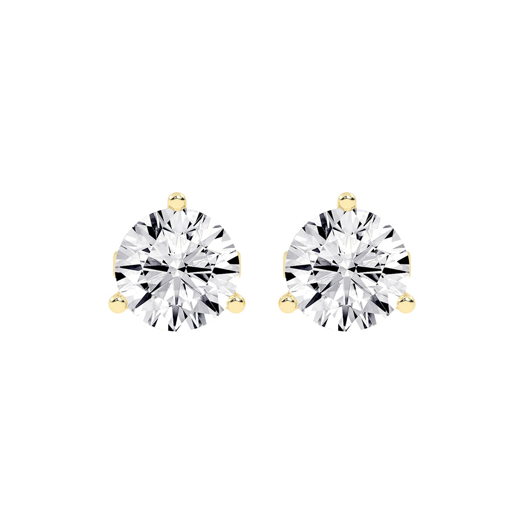 2.25Ct Round Shape Rose Gold Solitaire Studs Earrings
