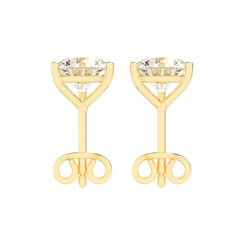 2.25Ct Round Shape Rose Gold Solitaire Studs Earrings
