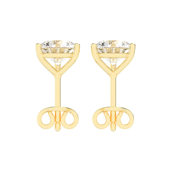 2.25Ct Round Shape Rose Gold Solitaire Studs Earrings