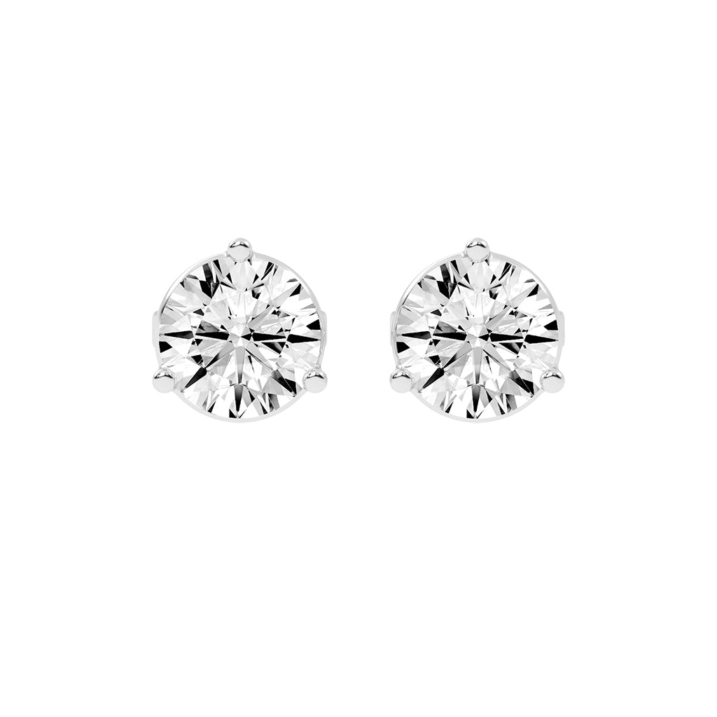 2Ct Round Shape Yellow Gold Solitaire Studs Earrings