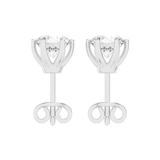 2Ct Round Shape Gold Solitaire Studs Earrings