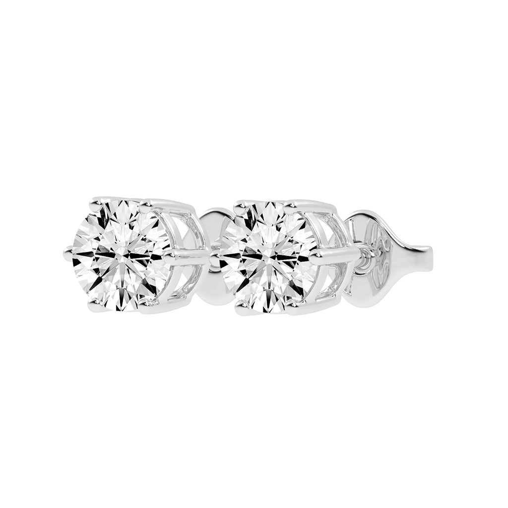 2Ct Round Shape Rose Gold Solitaire Studs Earrings