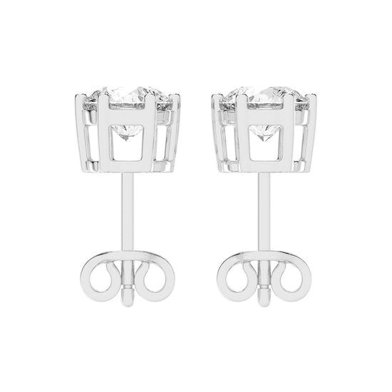 2Ct Round Shape Rose Gold Solitaire Studs Earrings