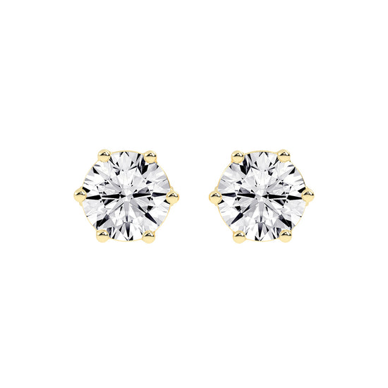 2Ct Round Shape Rose Gold Solitaire Studs Earrings