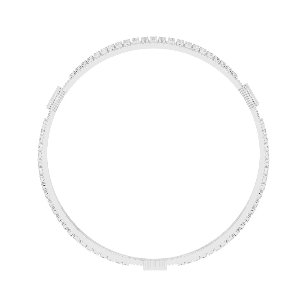 Nyra dual round cut broad lab diamond bangles