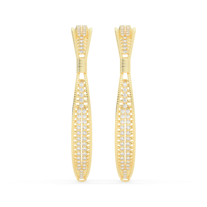 Nyra dual round cut broad lab diamond bangles