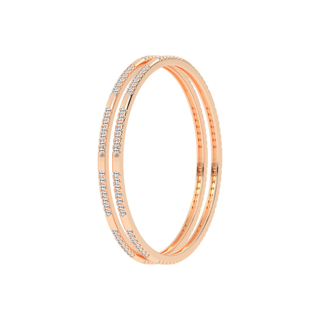 Contemporary Dual-Row Sparkling Bangle