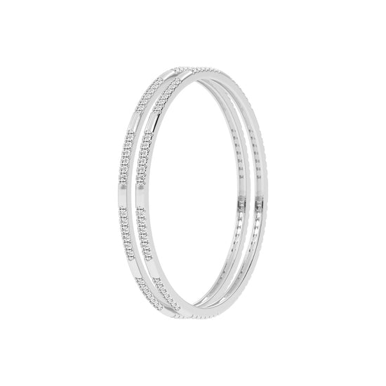 Contemporary Dual-Row Sparkling Bangle