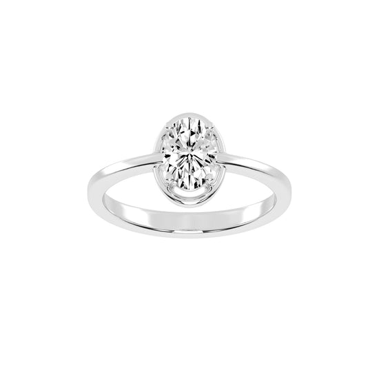 Diamaris Oval Cut Four Prong Solitaire Lab Diamond Ring