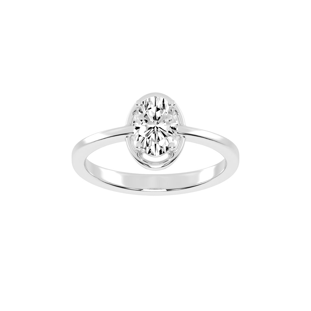 Diamaris Oval Cut Four Prong Solitaire Lab Diamond Ring