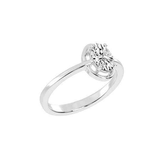 Diamaris Oval Cut Four Prong Solitaire Lab Diamond Ring