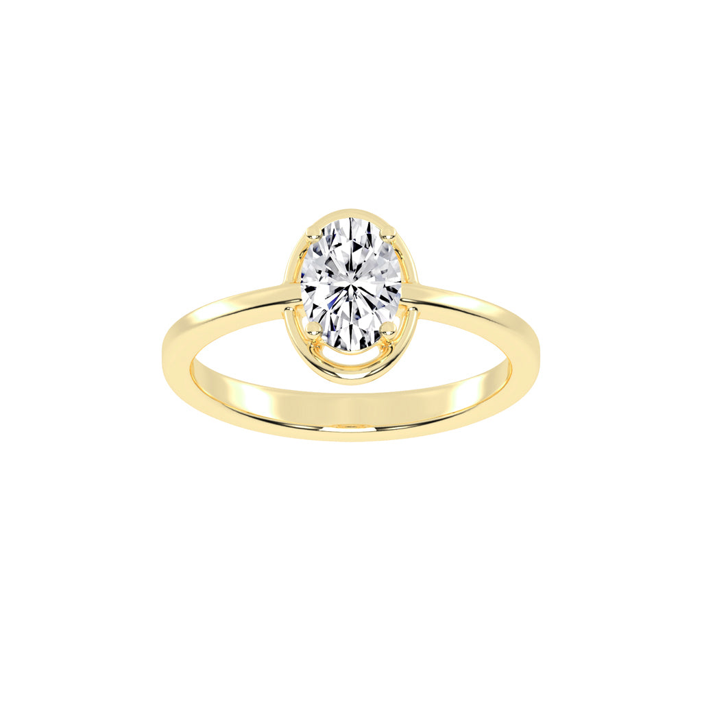 Diamaris Oval Cut Four Prong Solitaire Lab Diamond Ring