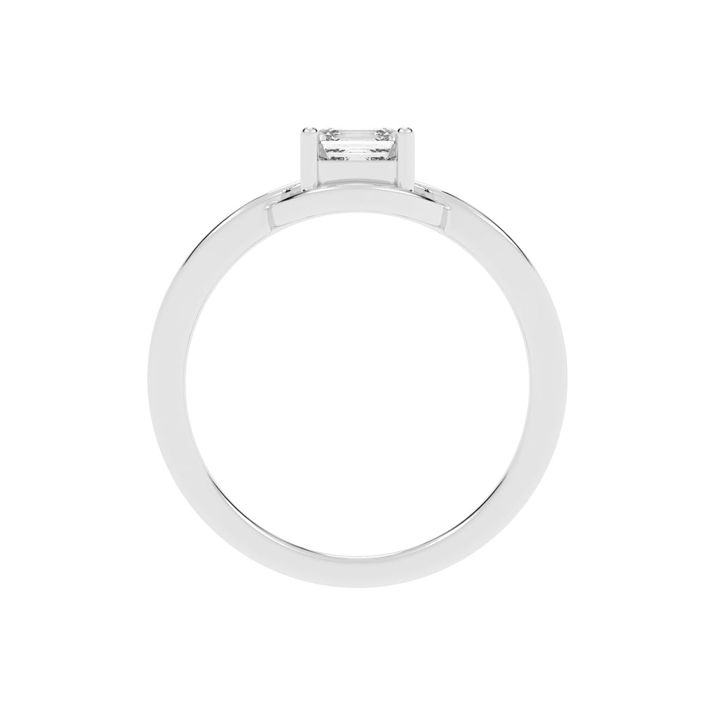 Solavira Square Emerald cut solitaire lab diamond ring
