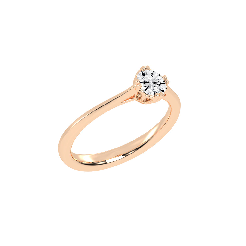 Lumisol Double Prong Round Cut Solitaire Lab Diamond Ring