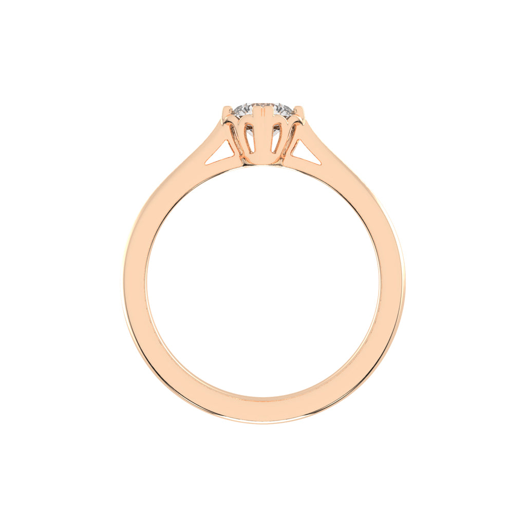 Lumisol Double Prong Round Cut Solitaire Lab Diamond Ring