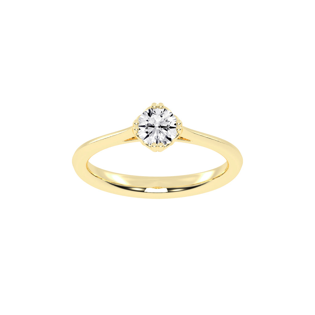 Lumisol Double Prong Round Cut Solitaire Lab Diamond Ring