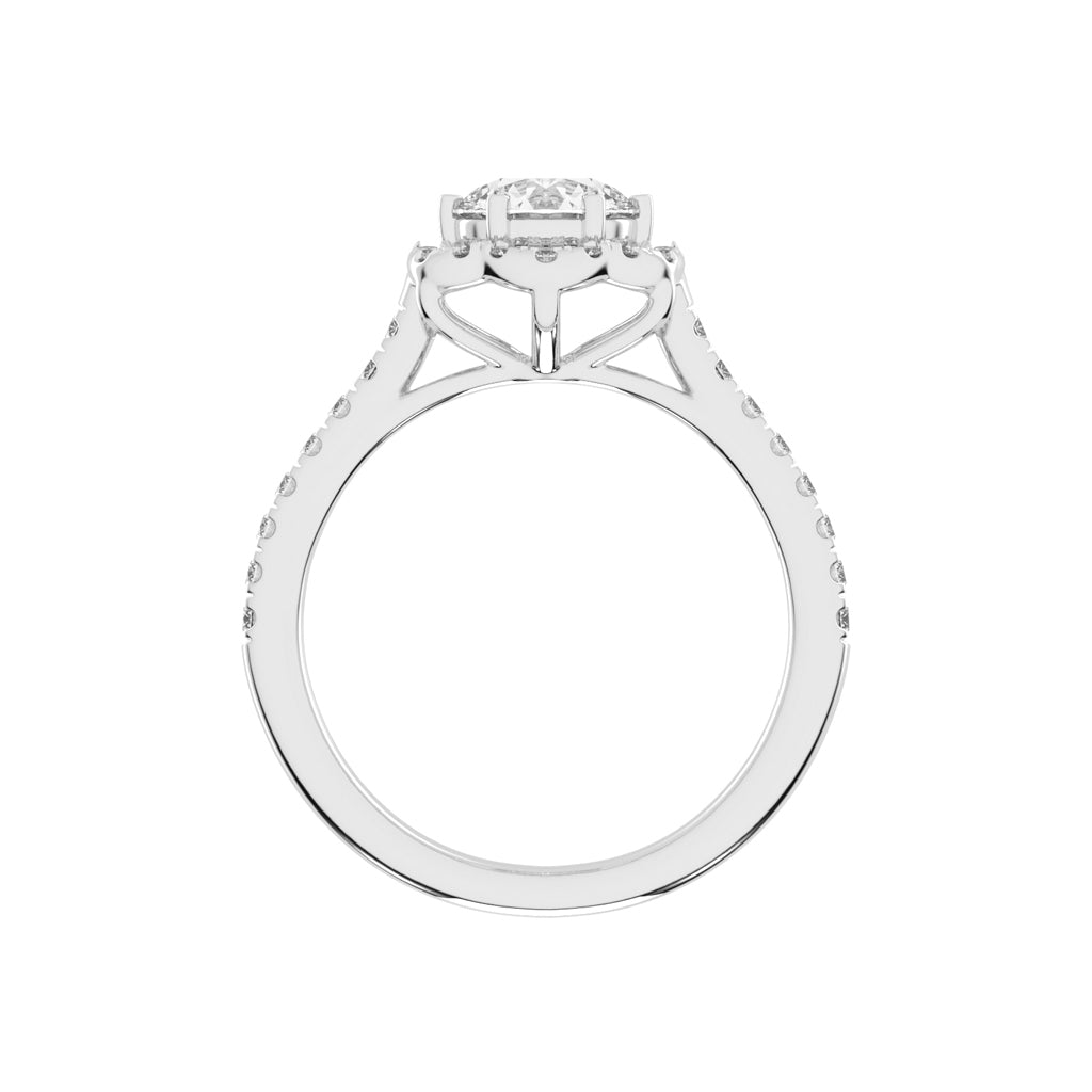 Halaris Six Prong Round Cut Halo Lab Diamond Ring