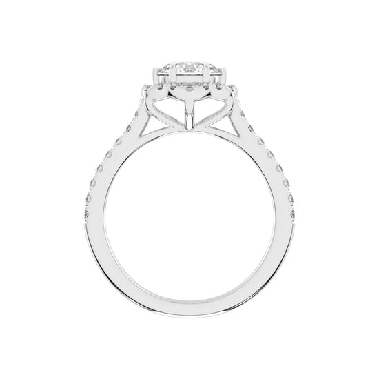 Halaris Six Prong Round Cut Halo Lab Diamond Ring