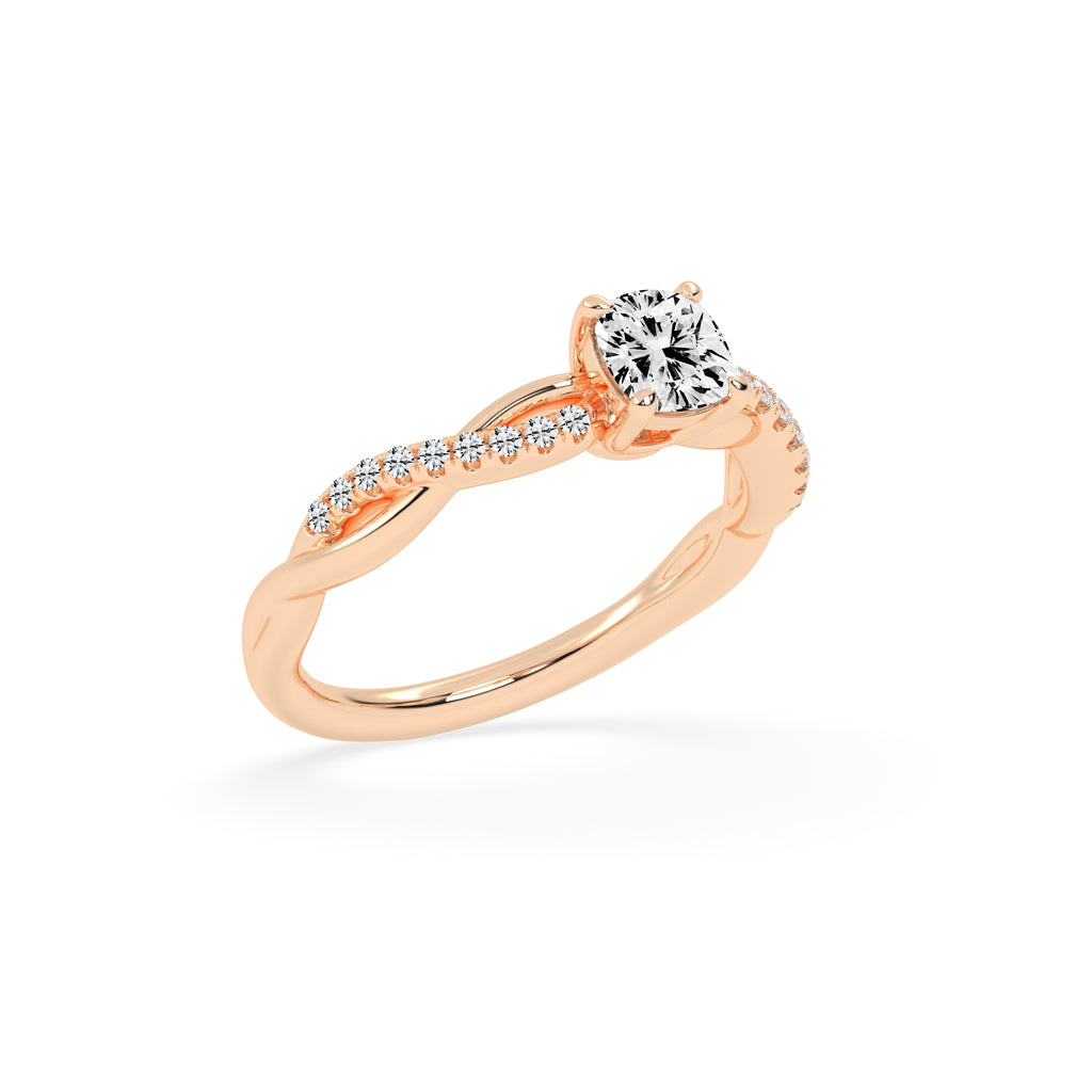 Luxida braided cushion cut lab diamond ring