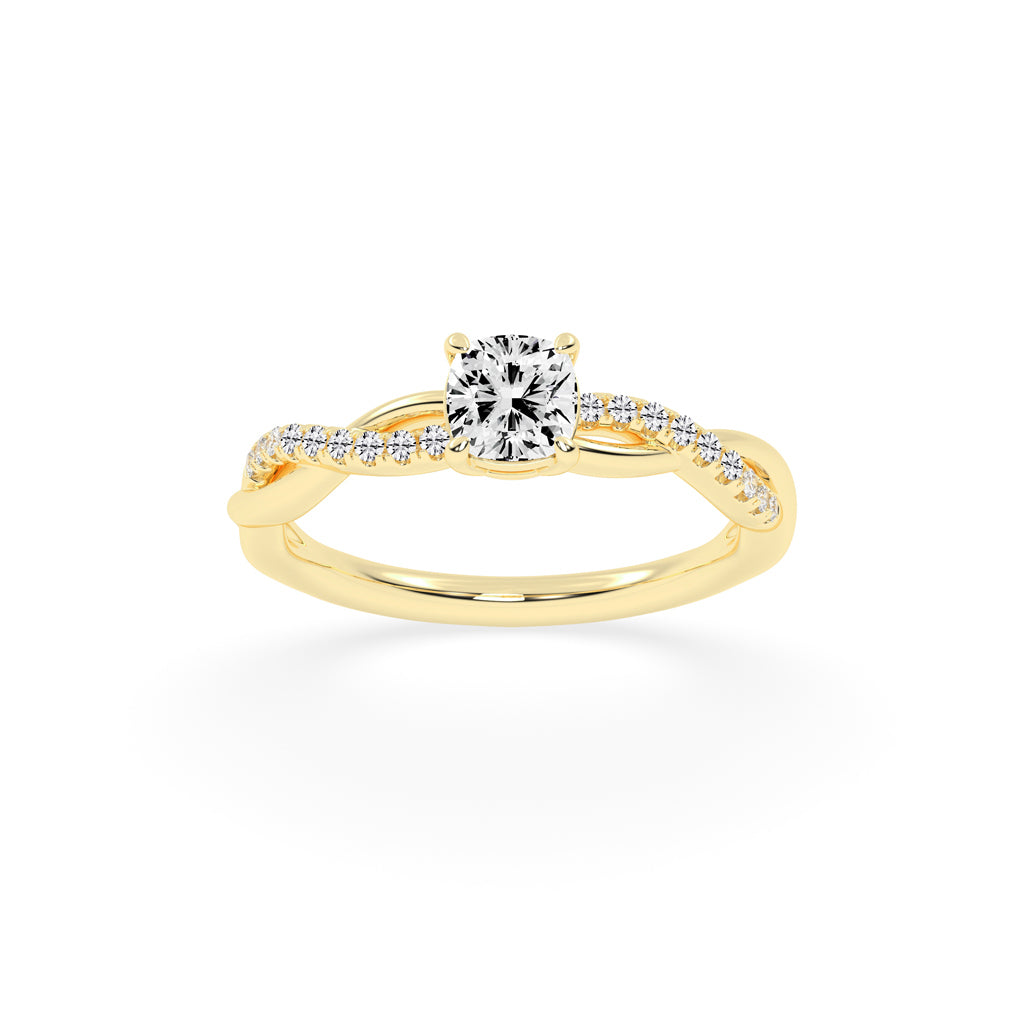Luxida braided cushion cut lab diamond ring