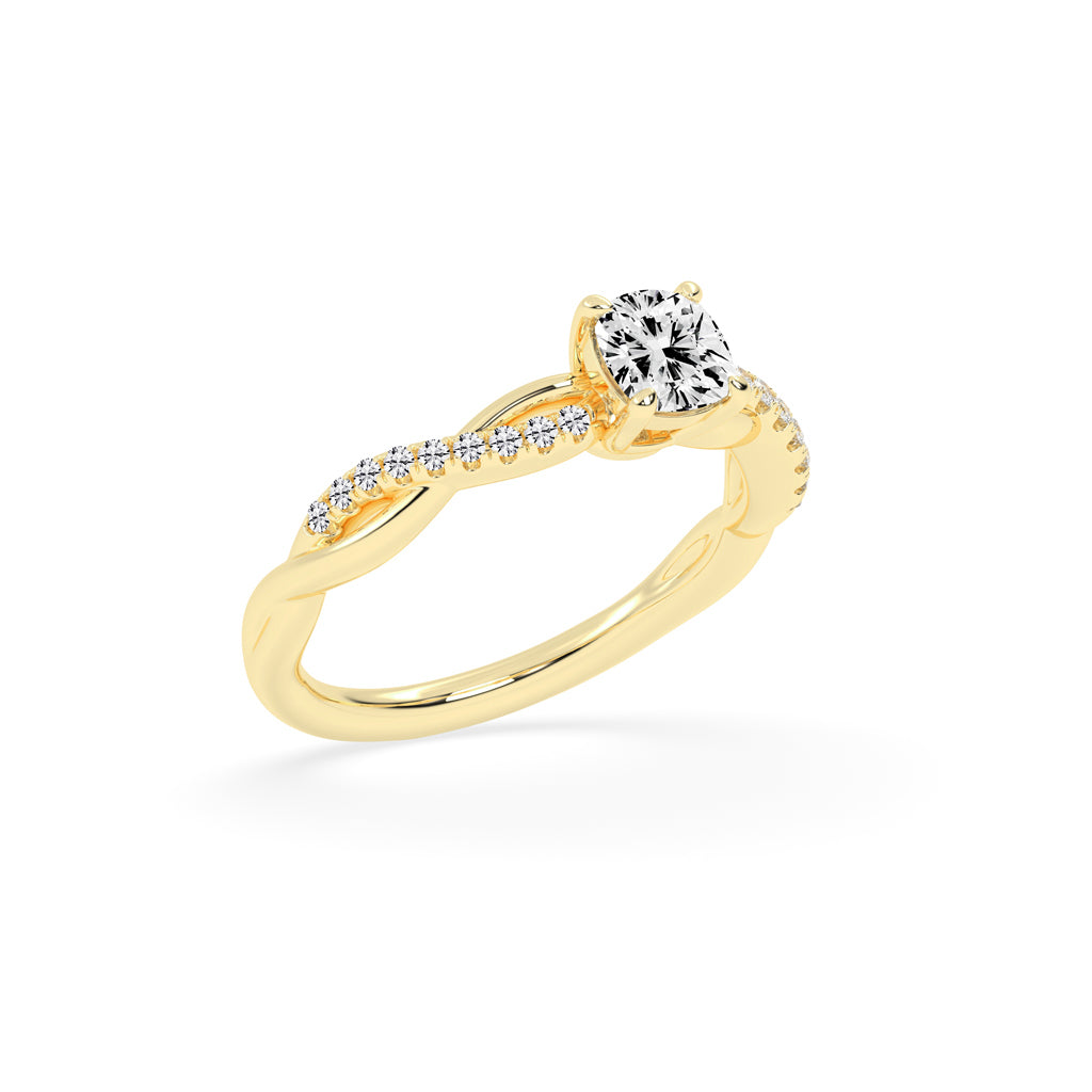Luxida braided cushion cut lab diamond ring